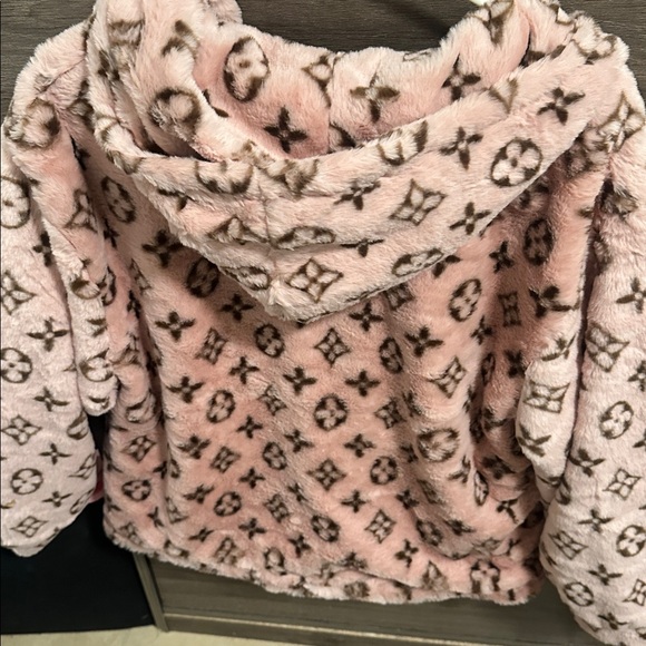 Pink and Brown Patterned Fleece Jacket - Picture 4 of 4